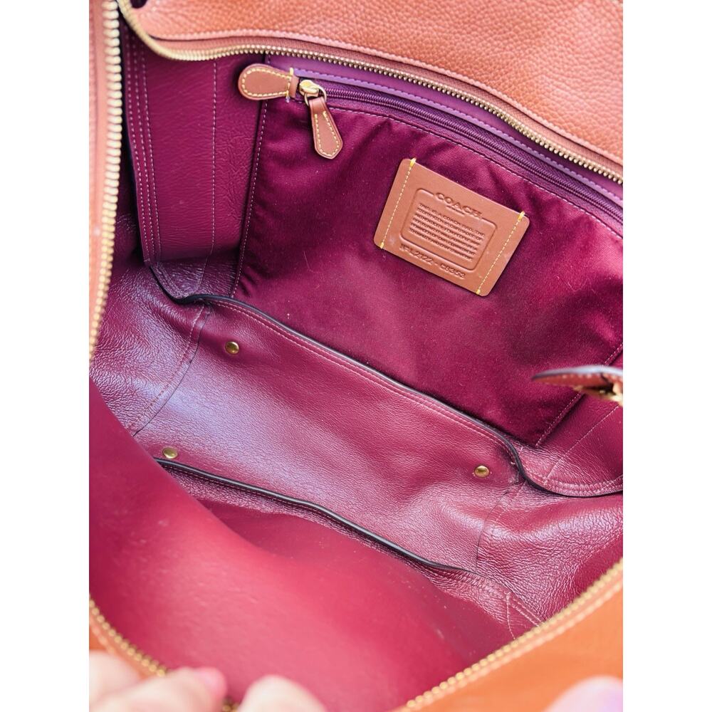 COACH Alana Leather Tote Bag Saddle Color Authentic Shoulder Bag - Picture 11 of 13